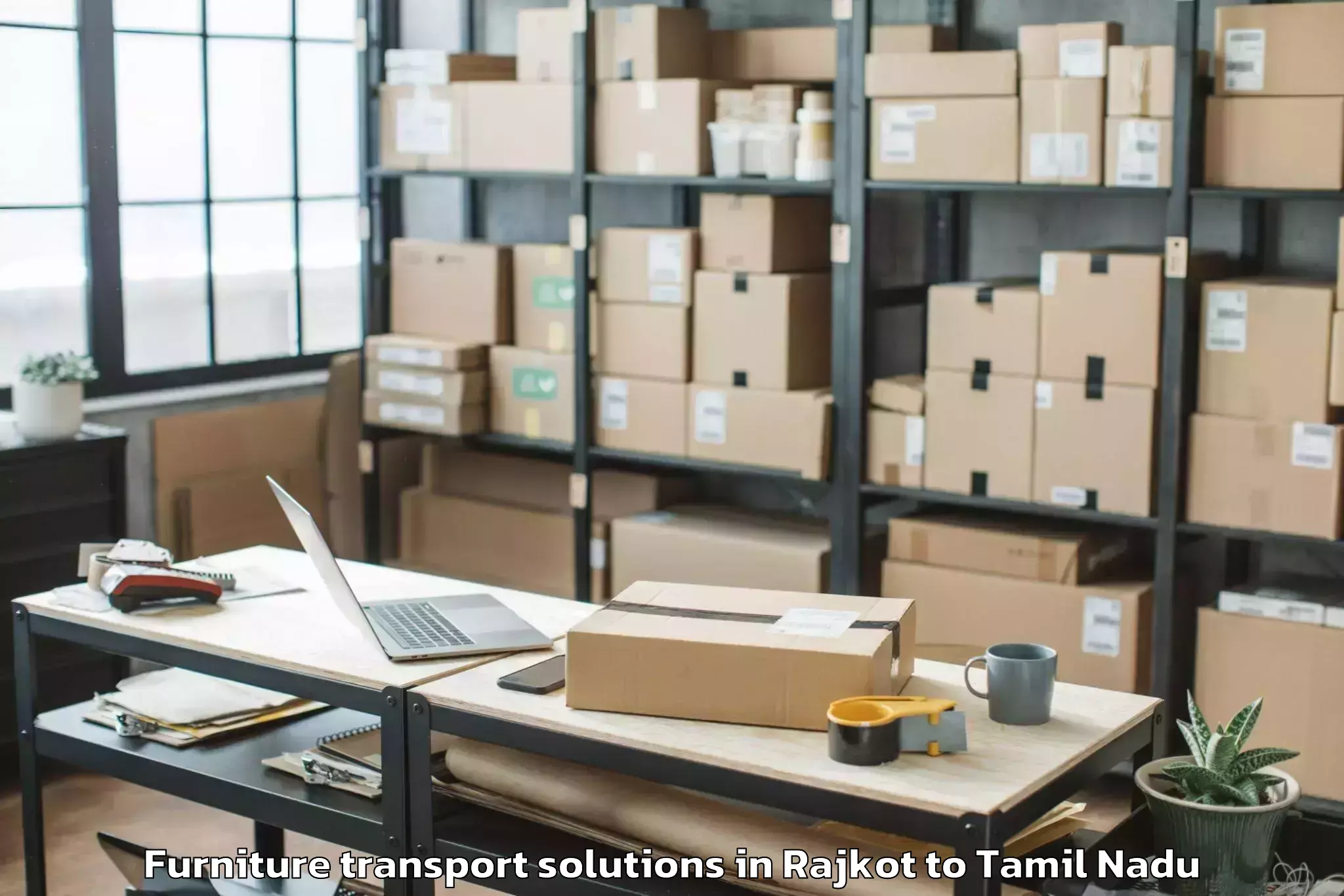 Top Rajkot to Ayyampettai Furniture Transport Solutions Available